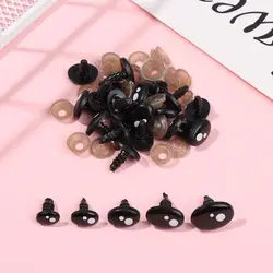 Ojos de seguridad ovalados negros para muñecas amigurumi