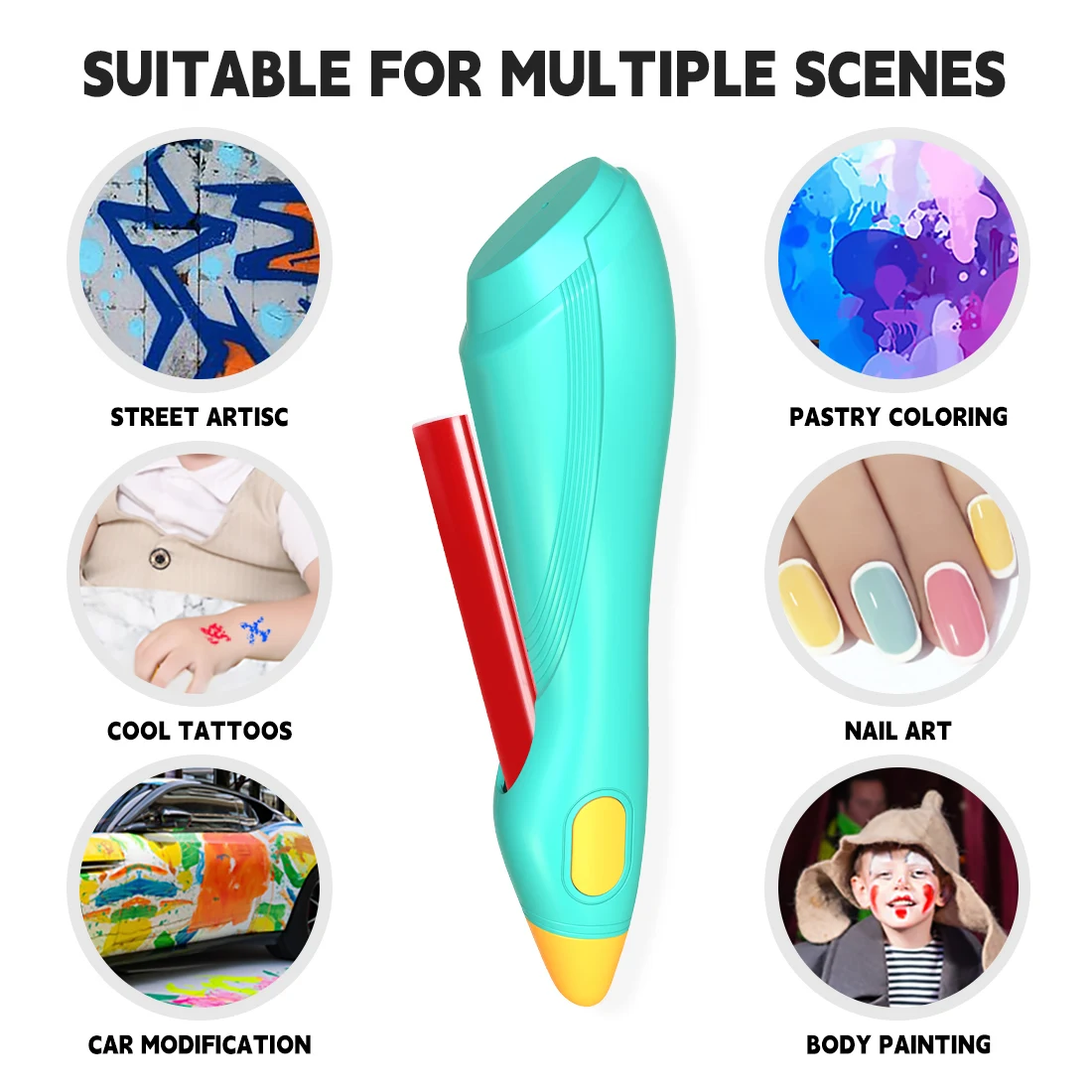 Pluma pulverizadora acuarela para niños – Set eléctrico lavable - imagen 4