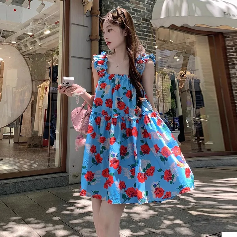 Somenie vestido de tirantes finos floral con volantes veraniego - imagen 5
