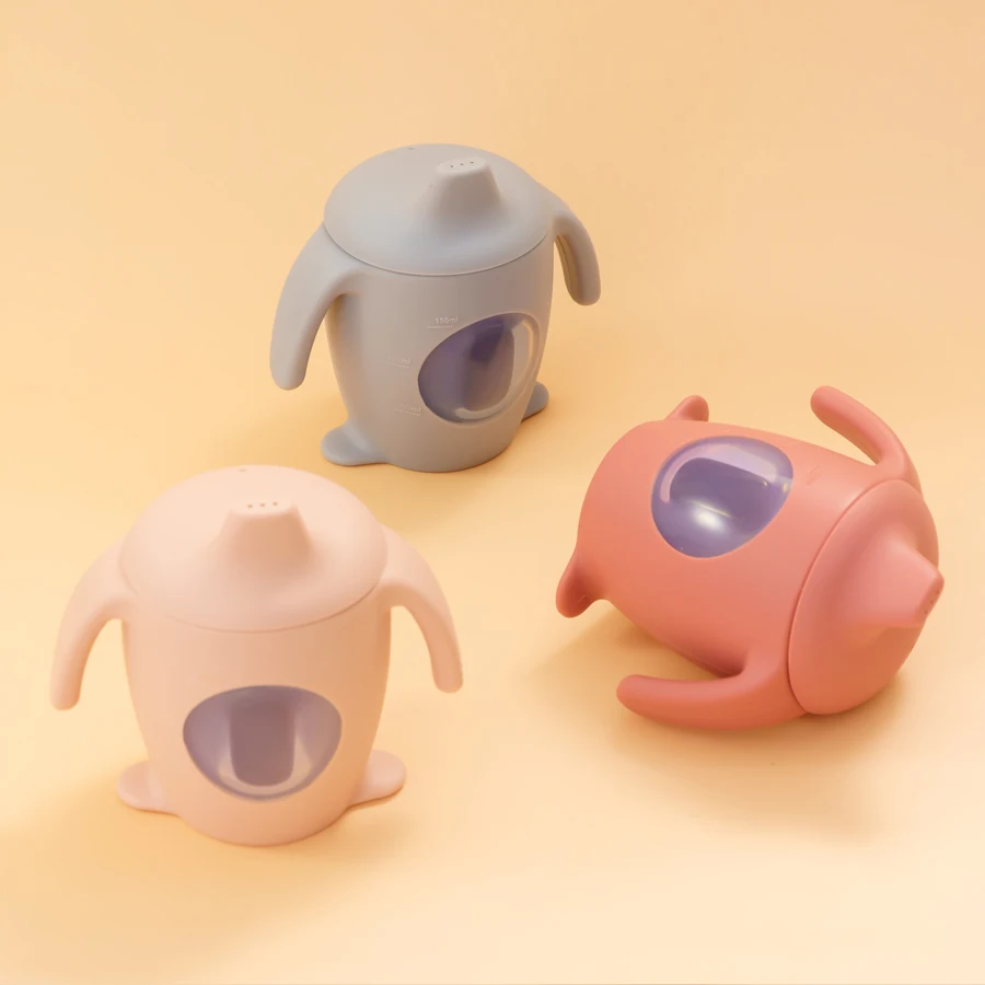 Taza de silicona transparente para niños
