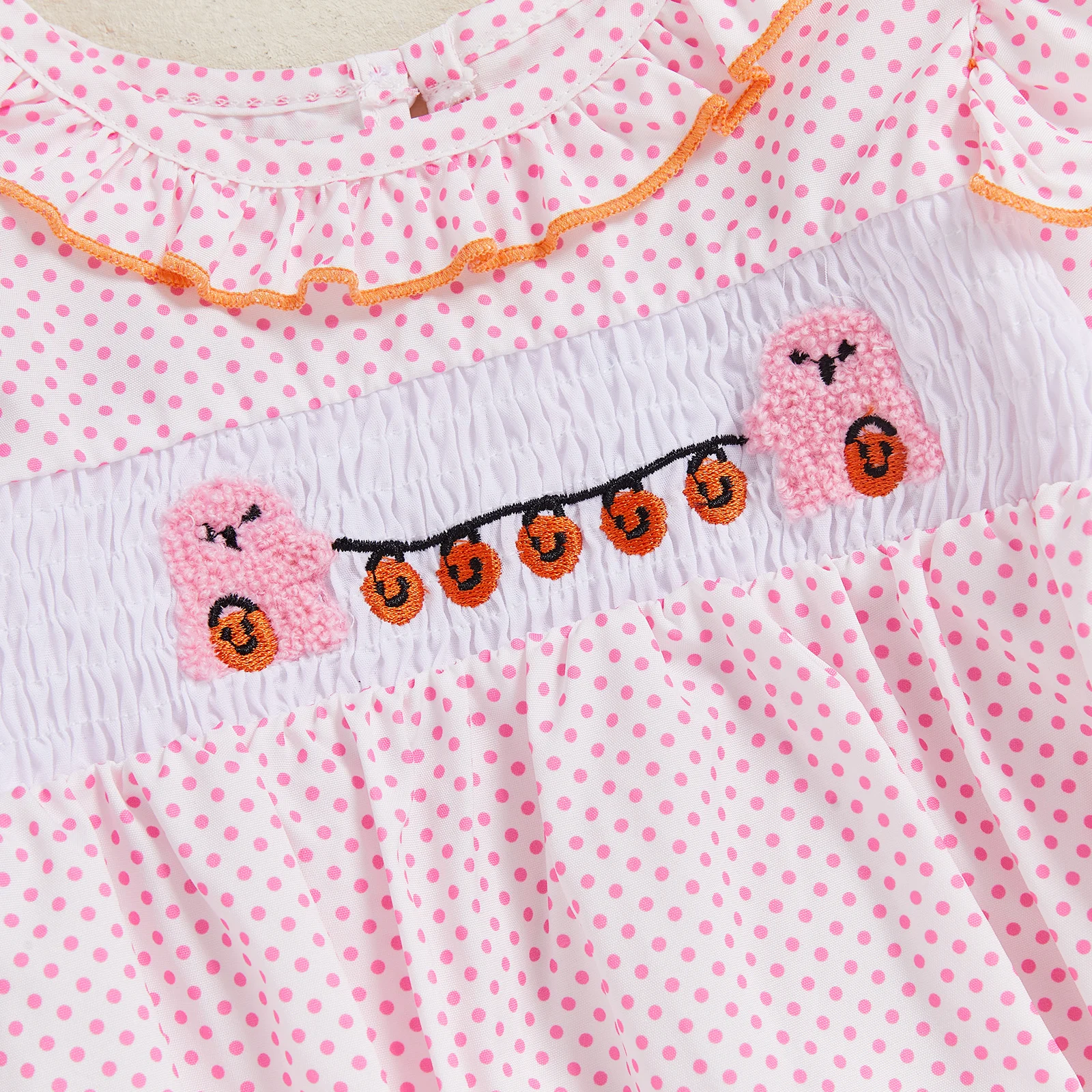 Tregren mameluco bebé niña Halloween calabaza y fantasma manga larga - imagen 4