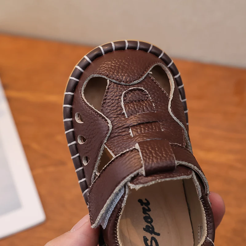 Sandalias de playa para niños: cuero genuino y suela antideslizante - imagen 5