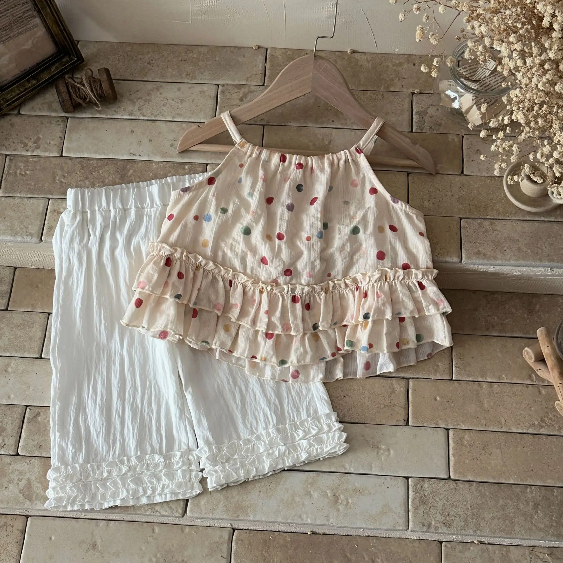Camiseta sin mangas para bebé niña con puntos coloridos de verano - imagen 3