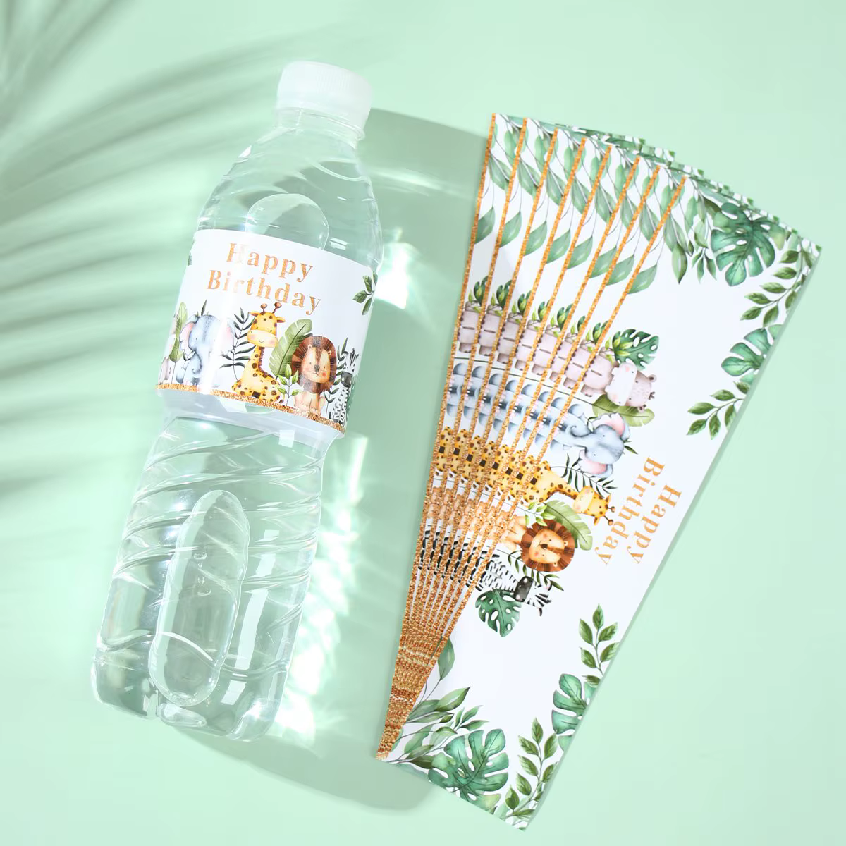 Pegatinas safari para botellas de agua – Decoración infantil - imagen 2