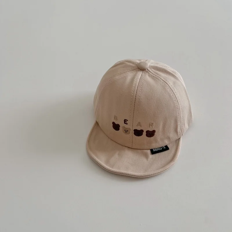 Gorra de béisbol para bebé con bordado oso y visera suave ligera - imagen 5