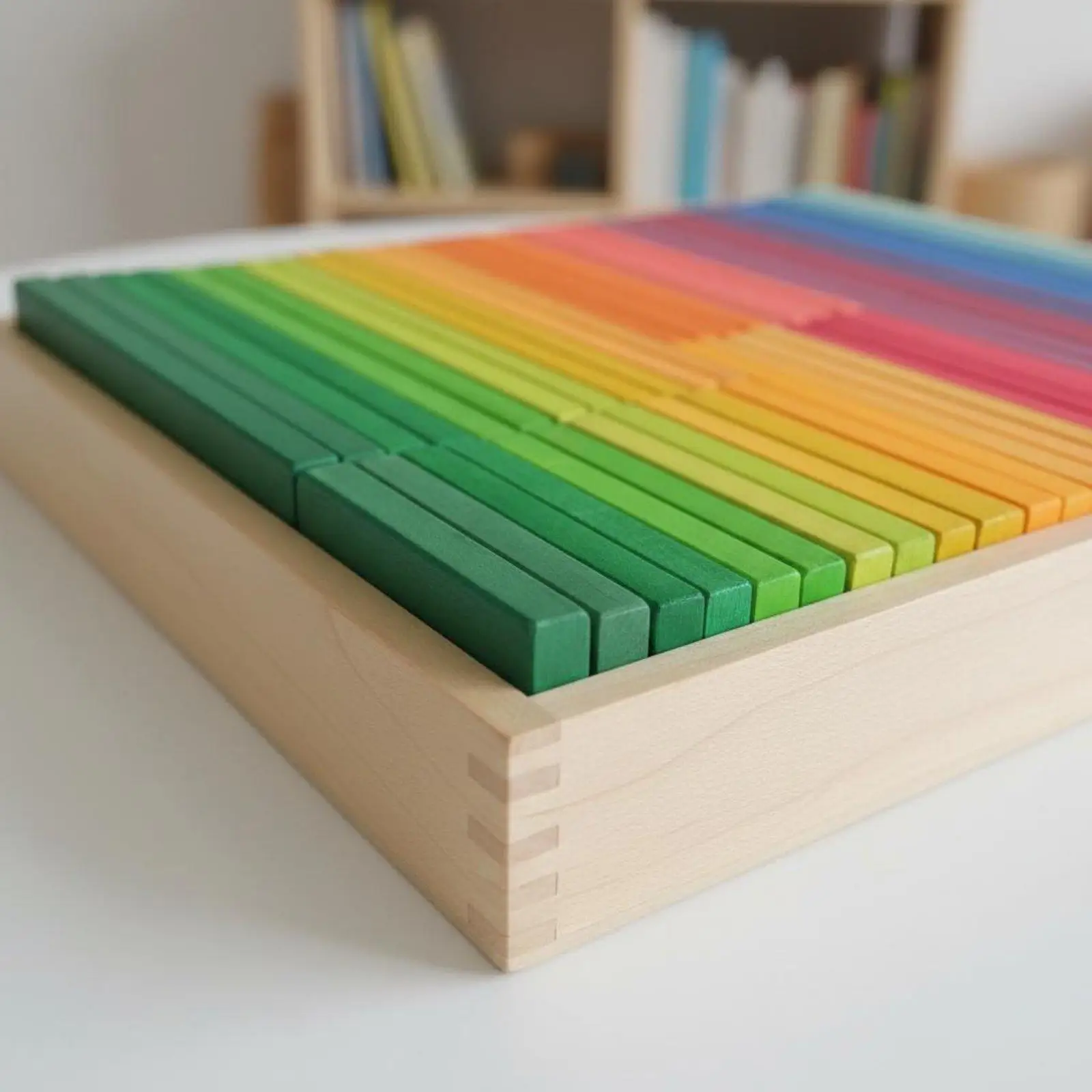 Bloques arcoíris de madera apilables para aprendizaje temprano - imagen 5