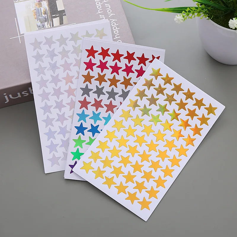 Pegatinas de estrellas brillantes multicolores