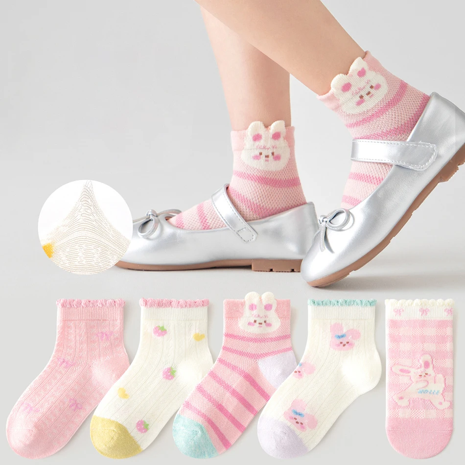 Calcetines tobilleros de malla transpirable para niñas, verano - imagen 2