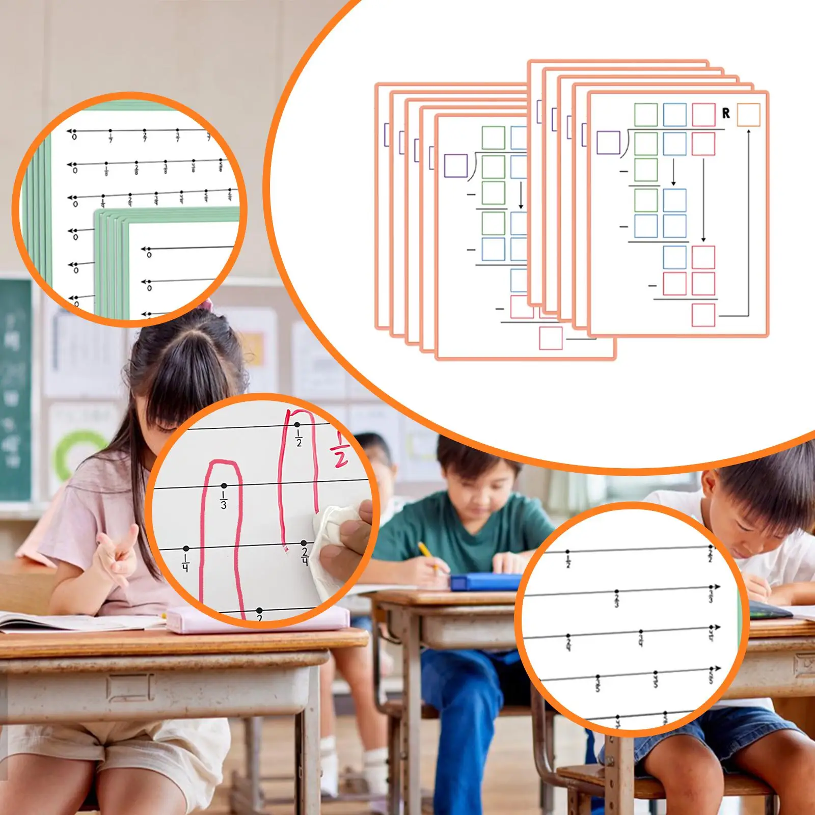 Tablero de fracciones doble cara para aprendizaje en seco - imagen 2