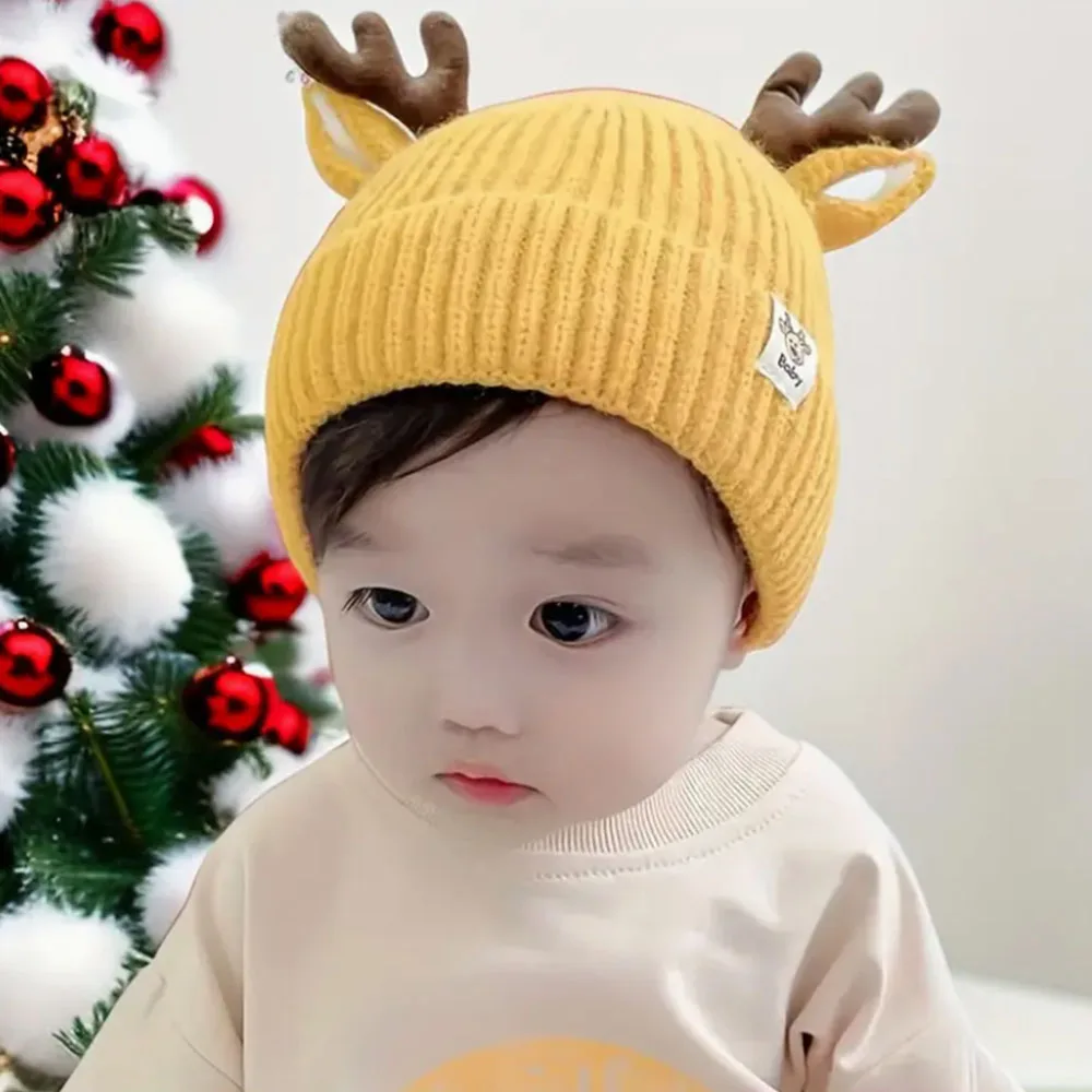 Gorro navideño de reno con astas en felpa suave para jóvenes - imagen 4