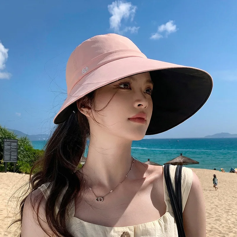 Sombrero de ala ancha de verano con borde ajustable para playa - imagen 5