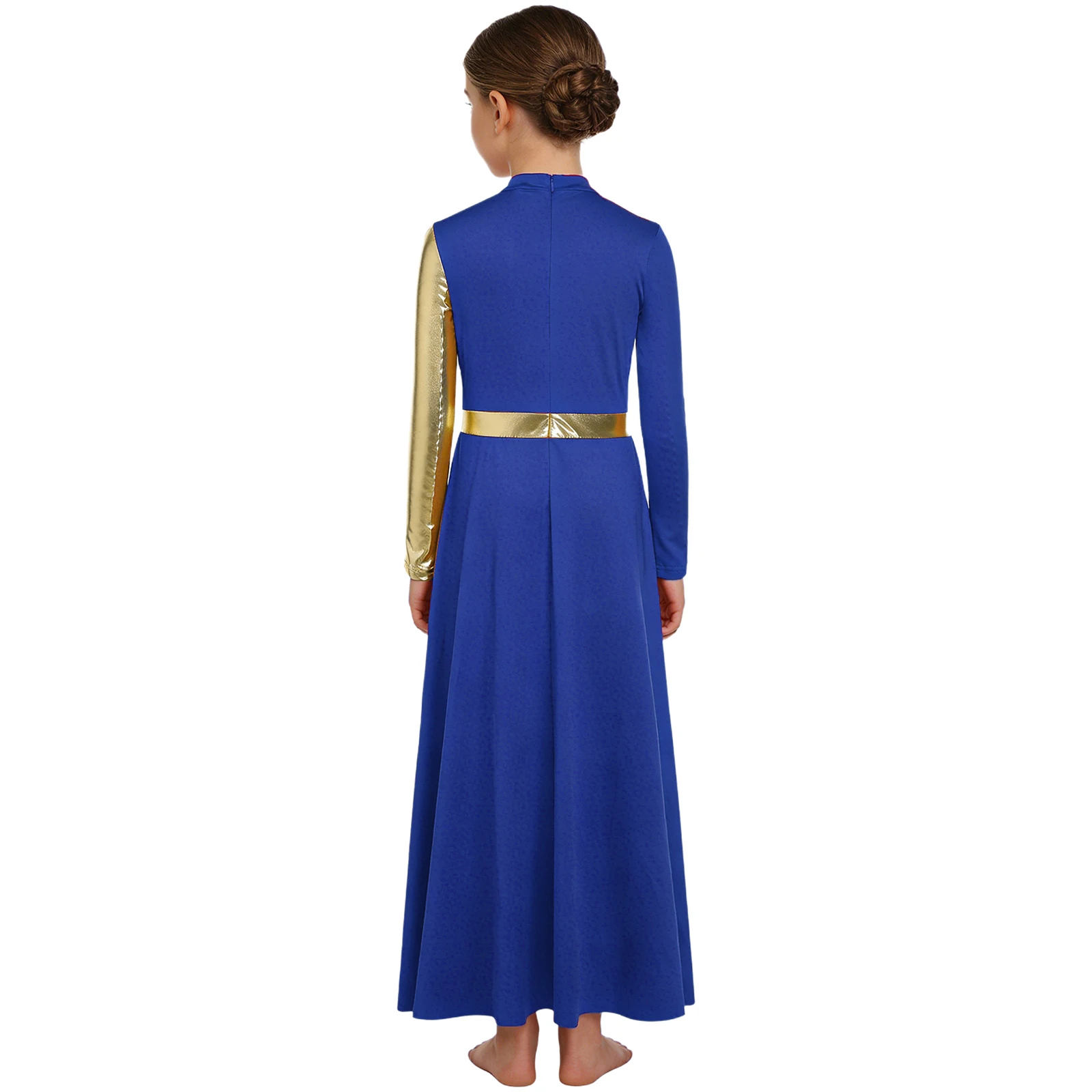 Vestido litúrgico de danza para niñas – túnica manga larga - imagen 2
