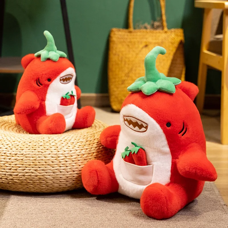 Peluche de tiburón con forma de chile rojo, regalo suave - imagen 5