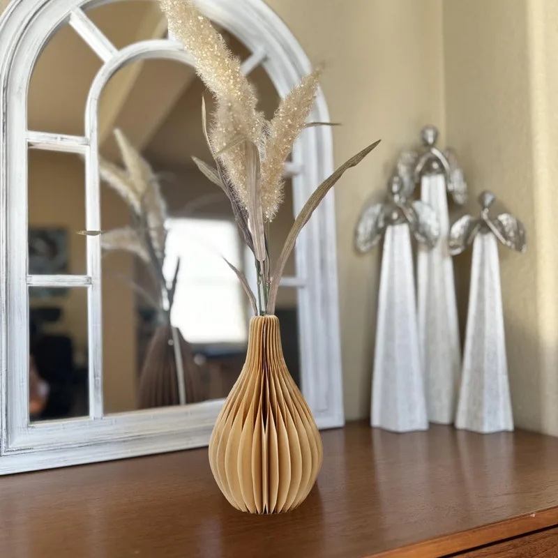 Jarrón de papel plegable con panal para decoración infantil - imagen 5