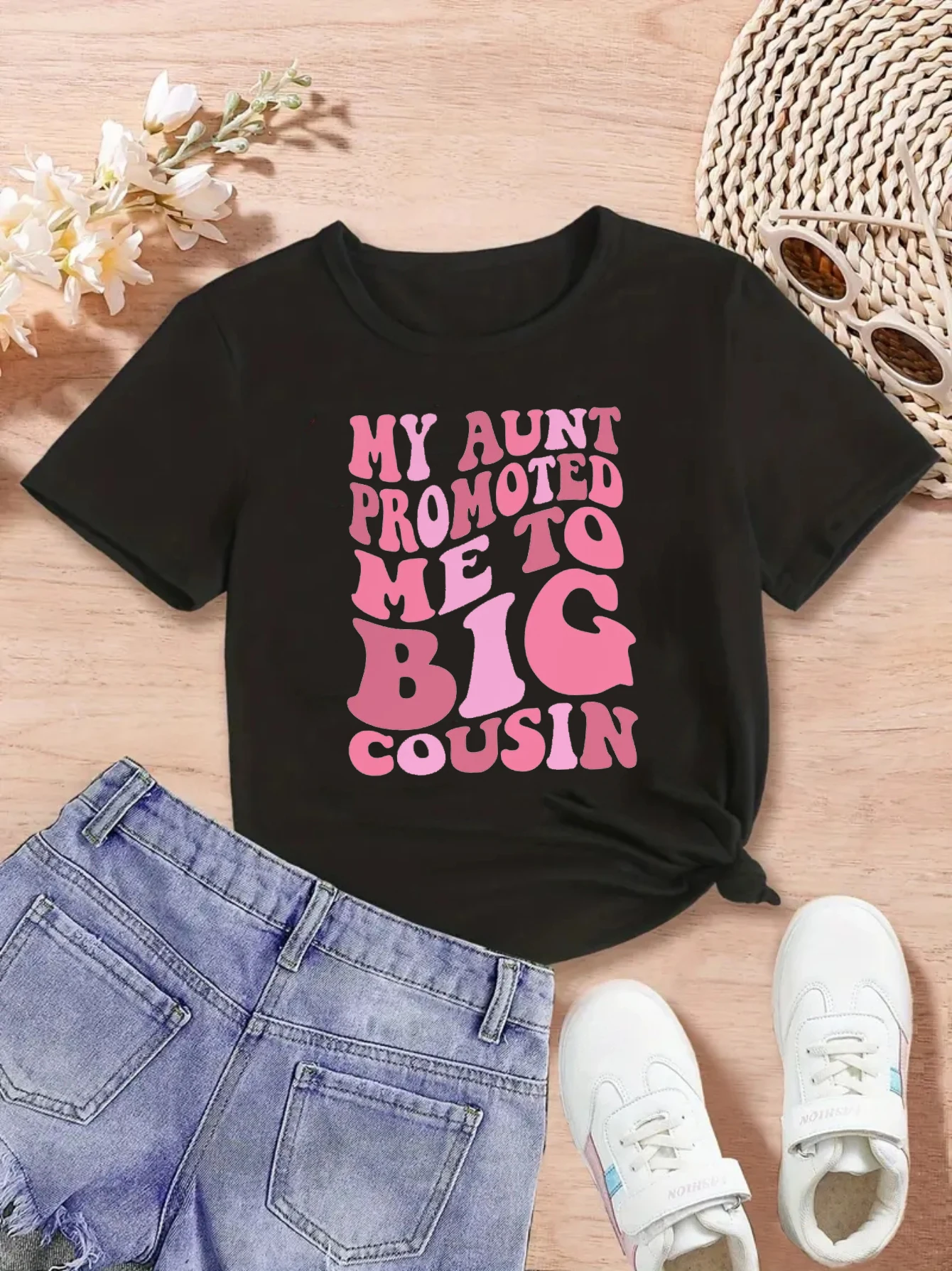 Camiseta de niña con letras estampadas y estilo tierno - imagen 2