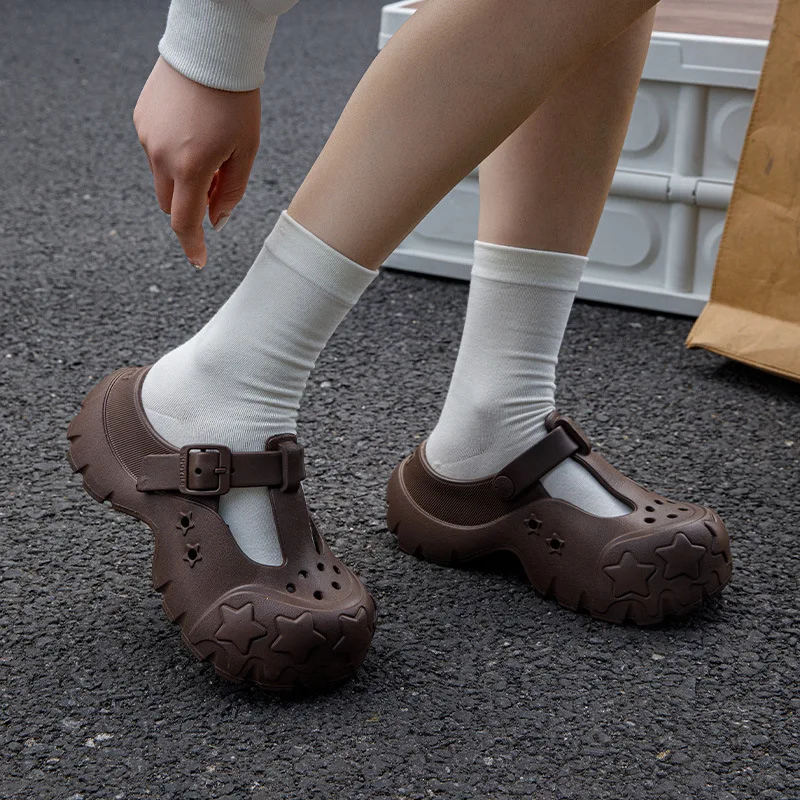 Sandalias de plataforma con suela gruesa para mujer estilo jardín - imagen 4