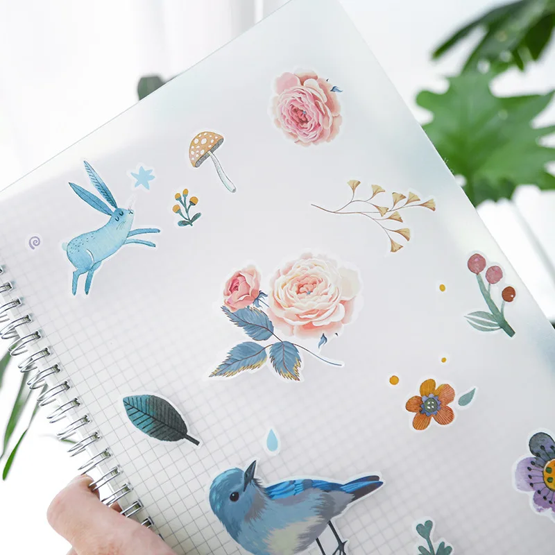 Pegatinas infantiles de animales con flores para diarios y cuadernos - imagen 3