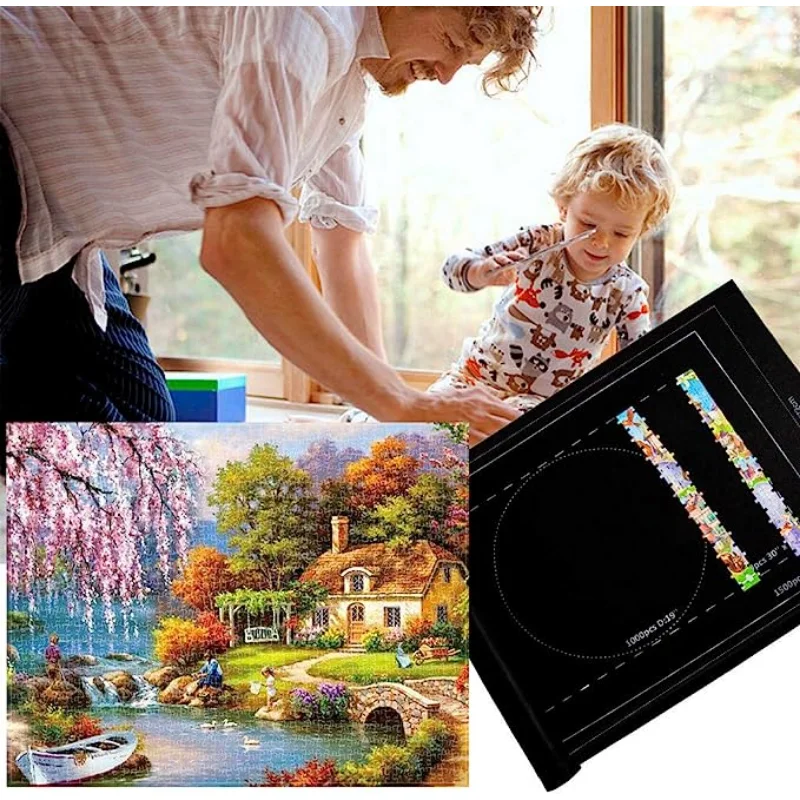 Estera enrollable para guardar puzzles – Alfombra puzzle infantil enrollable - imagen 5