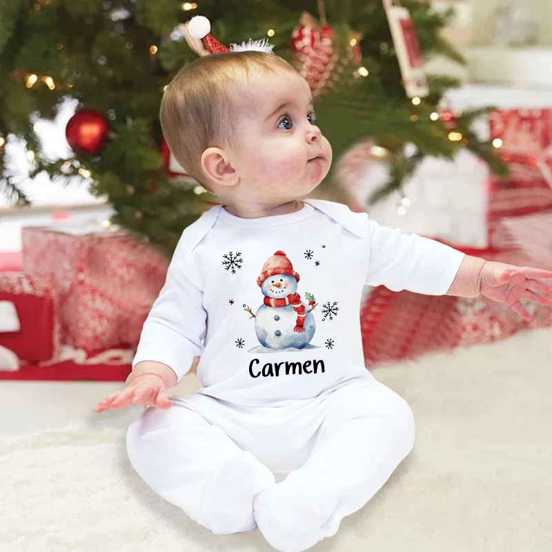pijama de Navidad para bebé personalizado con nombre