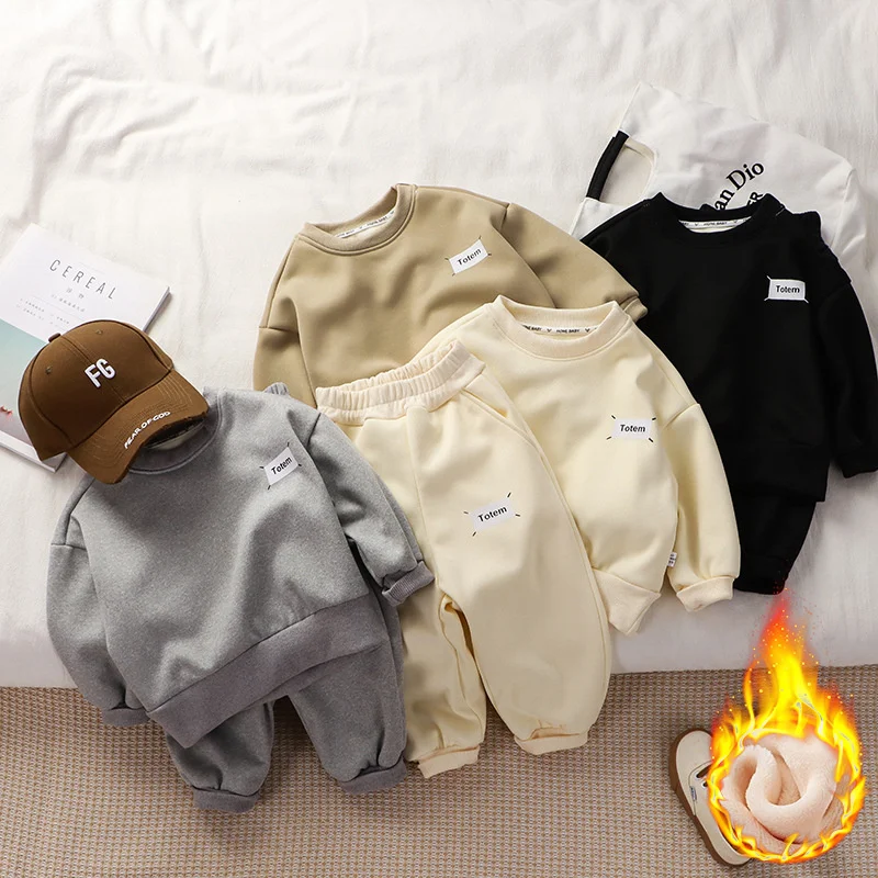Conjunto de abrigo infantil de jersey y pantalón