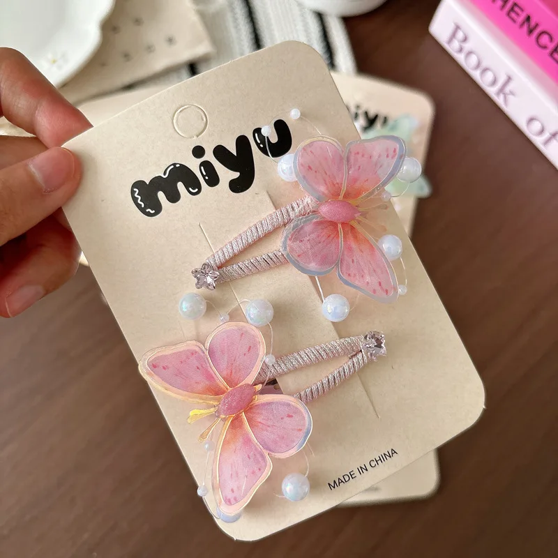Pinzas para el cabello mariposa en relieve, versátiles y dulces niñas - imagen 3