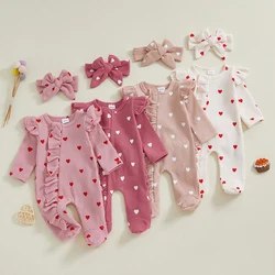 Tregren pijama mono de San Valentín para recién nacido con volantes