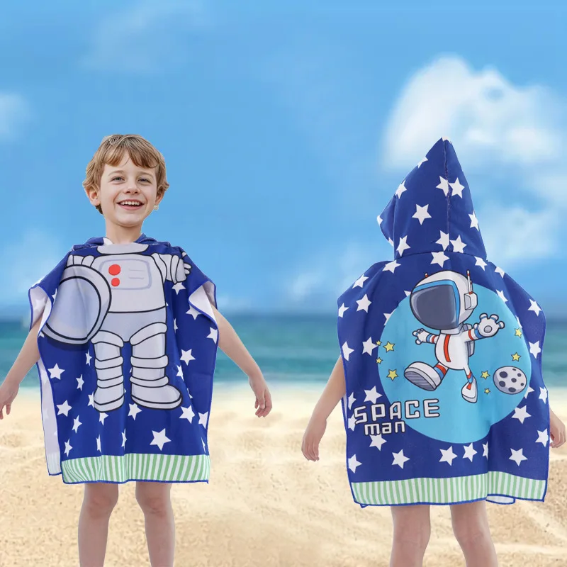 Toalla poncho con capucha para playa y piscina infantil - imagen 3