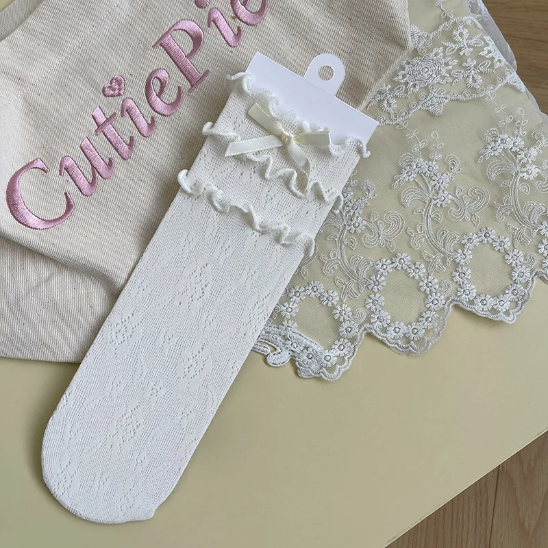 Calcetines antimosquitos para niñas y niños con lazo, volantes - imagen 2