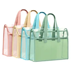 Carpeta de mano transparente impermeable, archivador PVC expandible