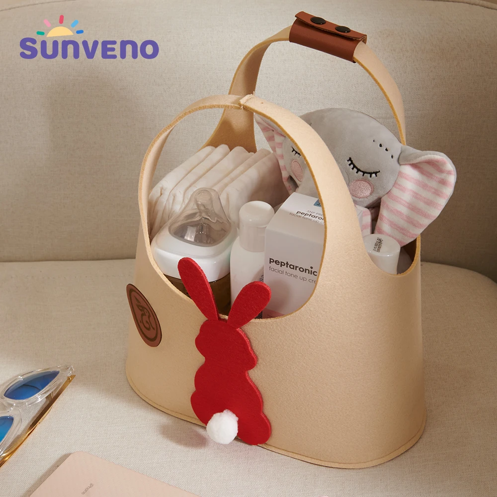 Bolsa de pañales Sunveno en fieltro conejito navideño rojo - imagen 5