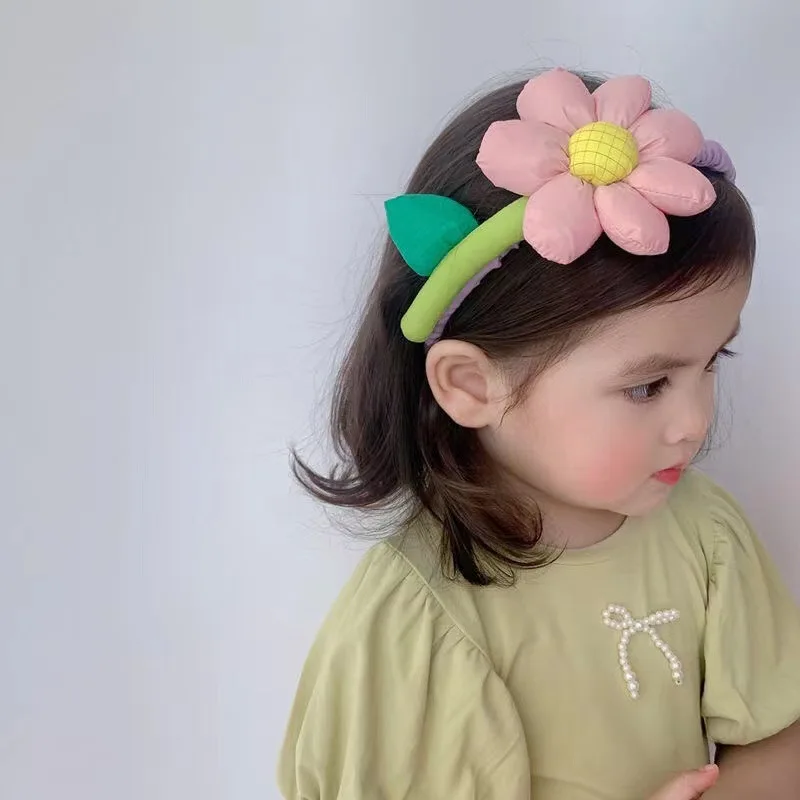 Diadema antideslizante de girasol para niña, accesorio dulce - imagen 4