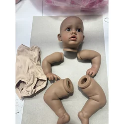 NPK muñeca reborn pintada a mano piel oscura con ojos realistas