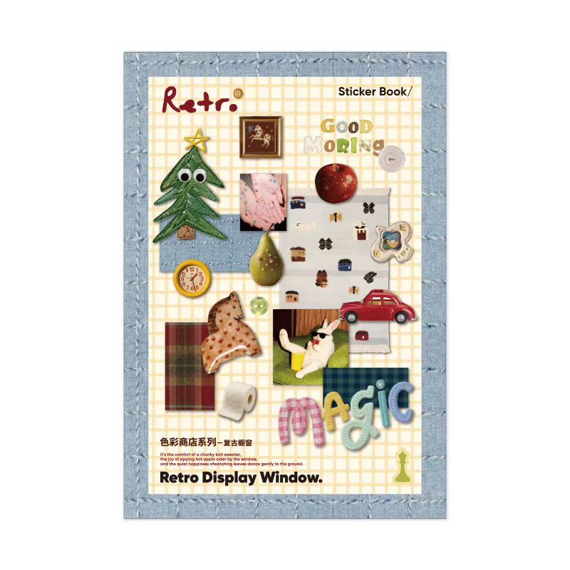 Libro de pegatinas retro en papel para manualidades y planificador - imagen 2