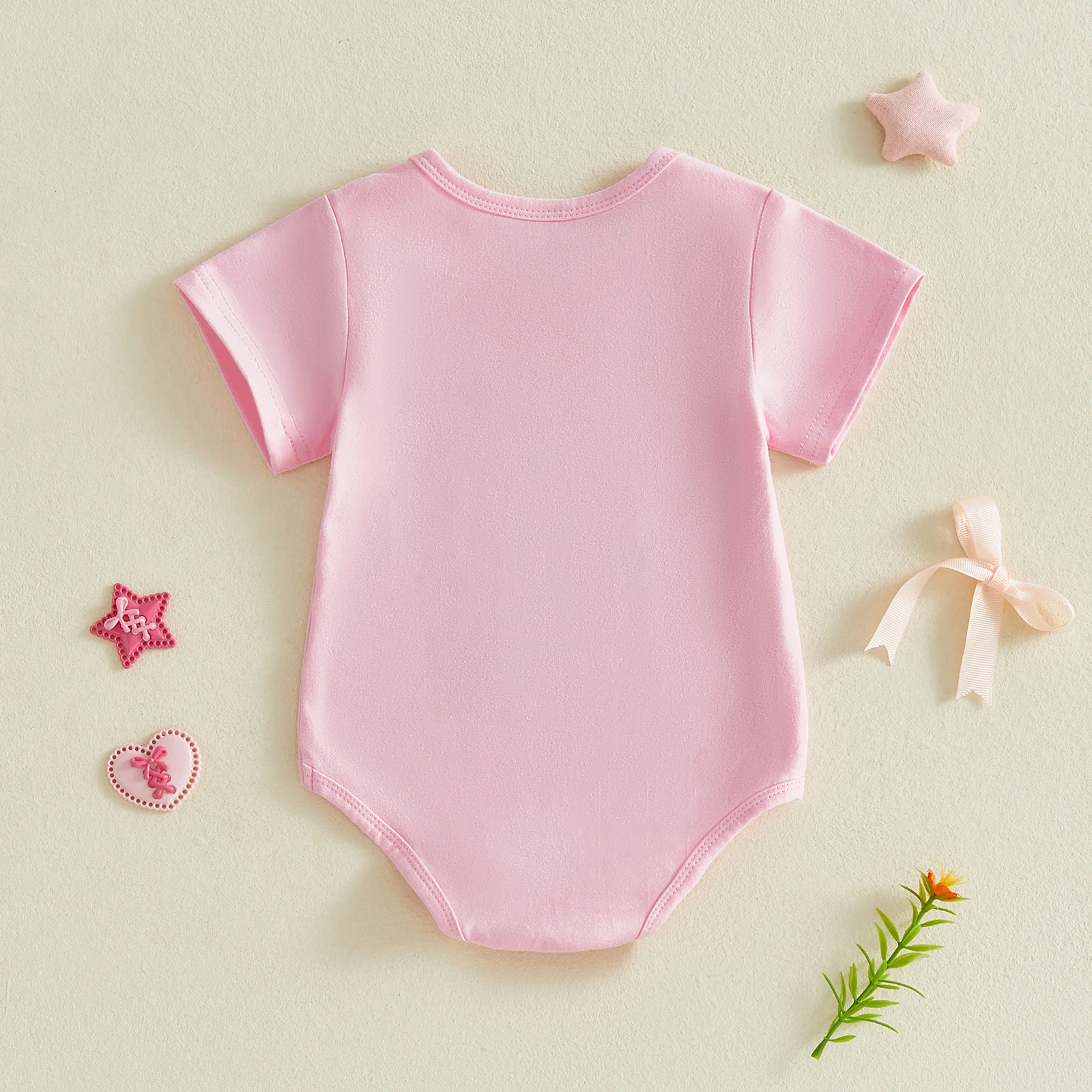 Tregren mono de manga corta para bebé niña con cuello redondo bordado - imagen 2