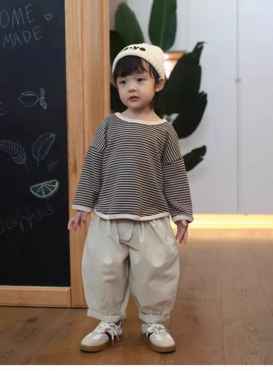 Sudadera holgada de diseño moderno para niños, cuello redondo - imagen 4