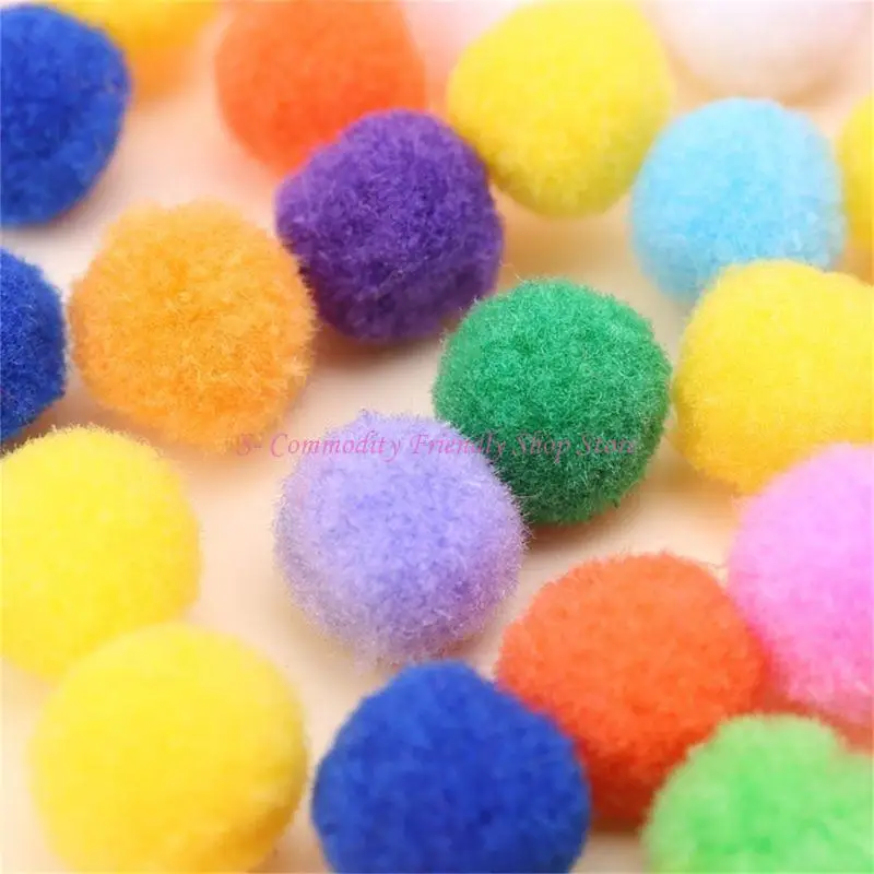 Pompones de colores peludos para manualidades infantiles y Navidad - imagen 4
