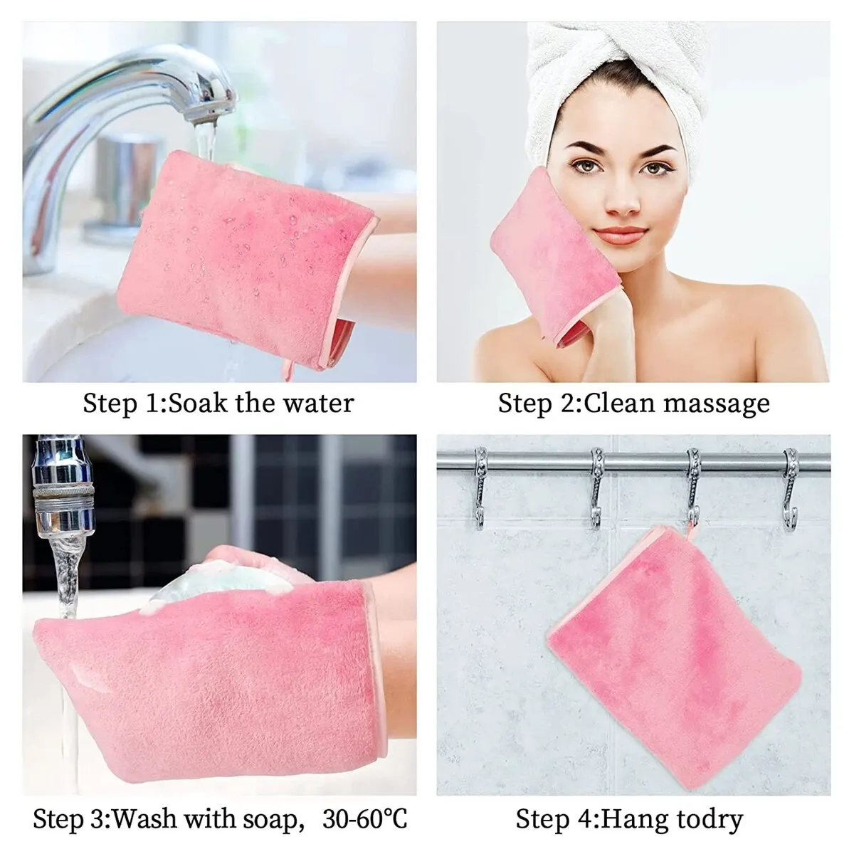 Manoplas de baño de microfibra reutilizables para ducha - imagen 4