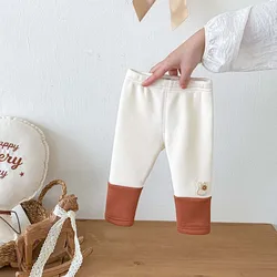 Mallas de lana de invierno para bebé, pantalón térmico niña