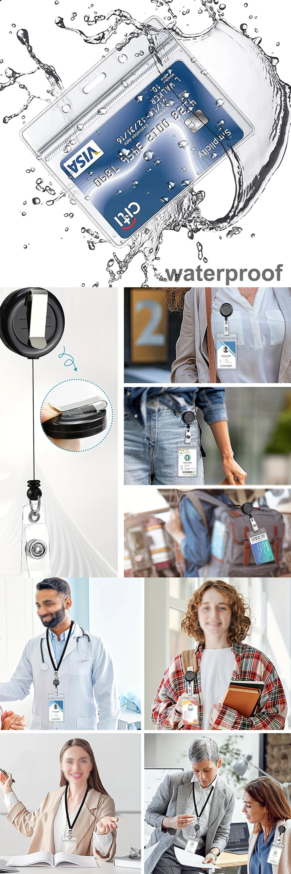 Portatarjetas con funda transparente