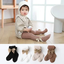 Pantimedias infantiles con lazo – Estilo retro transpirable para niños 0-4 años