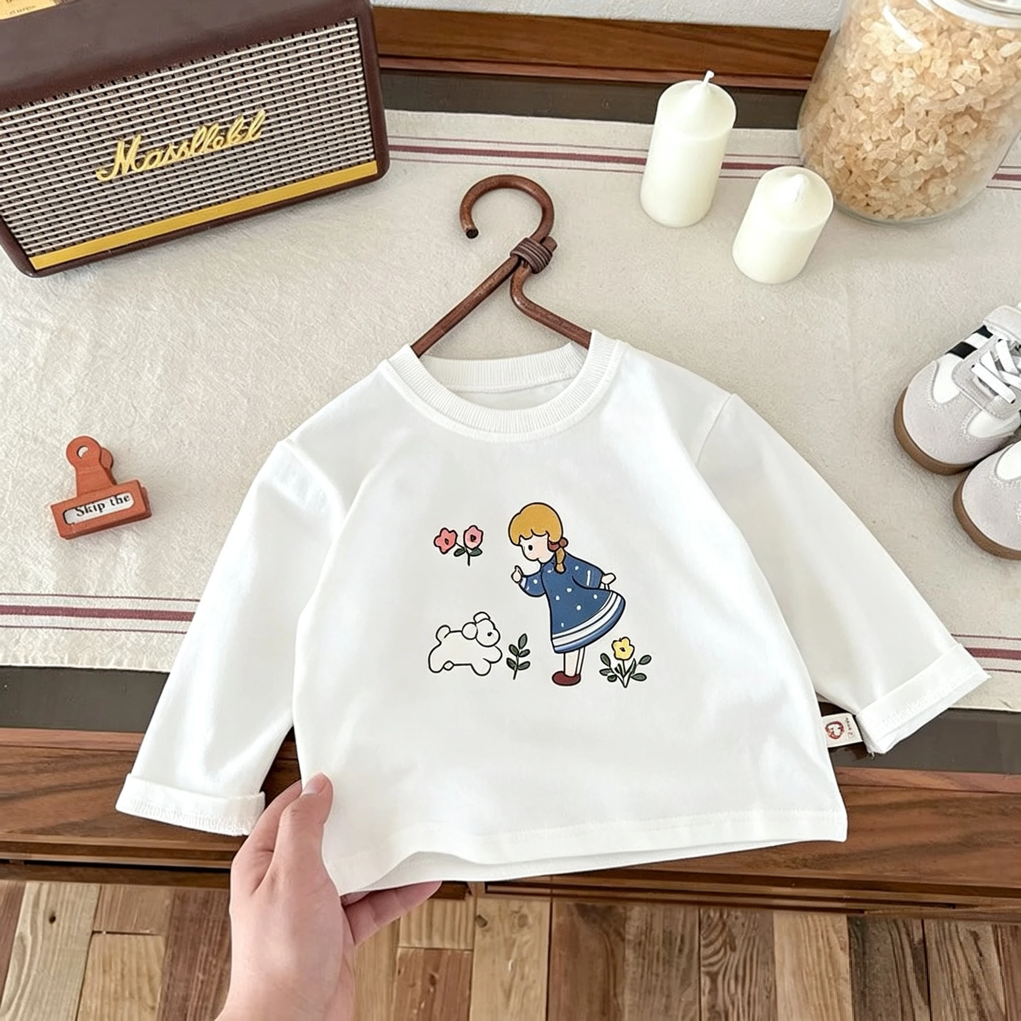 Camiseta manga larga de otoño para bebé y niño, básica - imagen 5