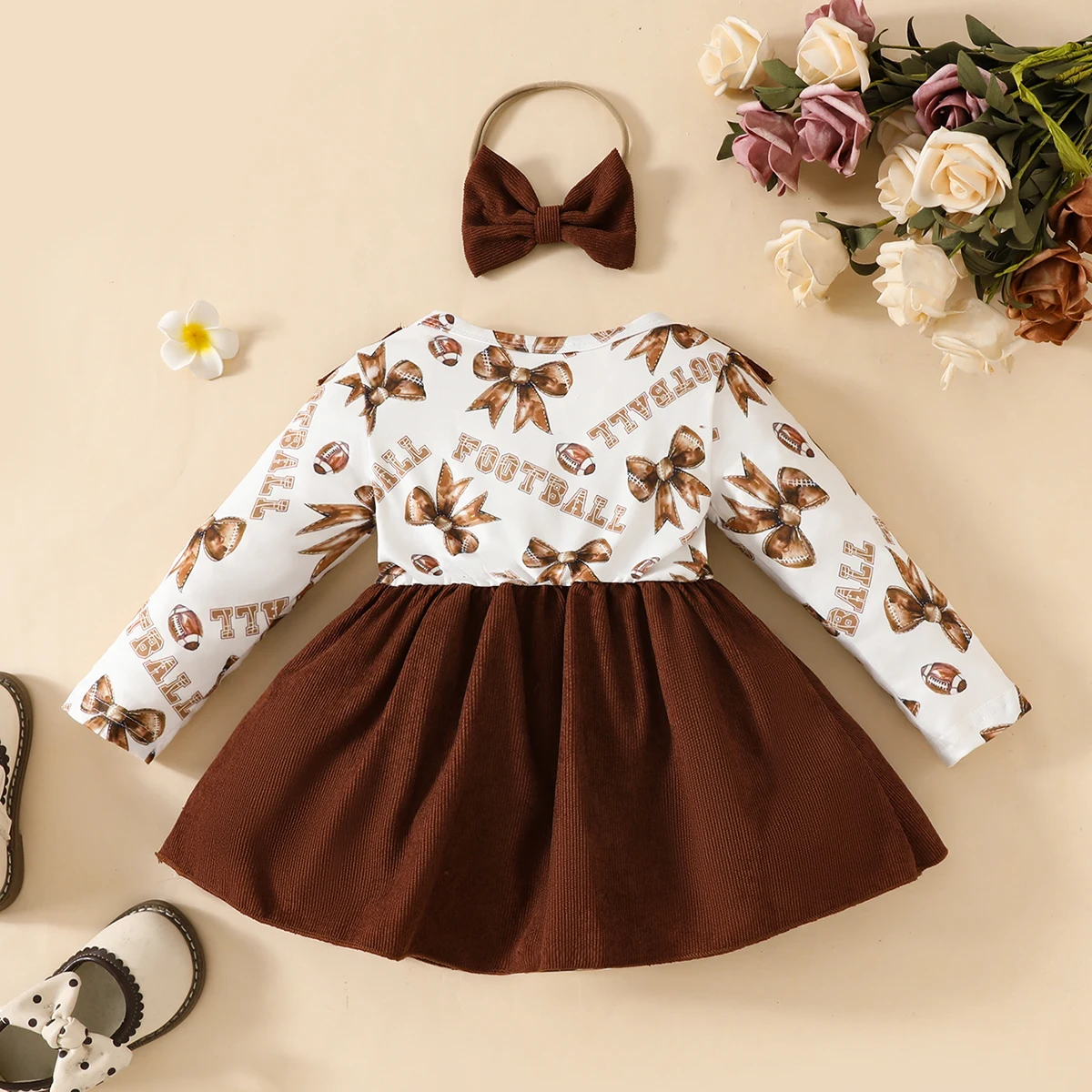 Vestido bebé niña primavera con diadema floral - imagen 2