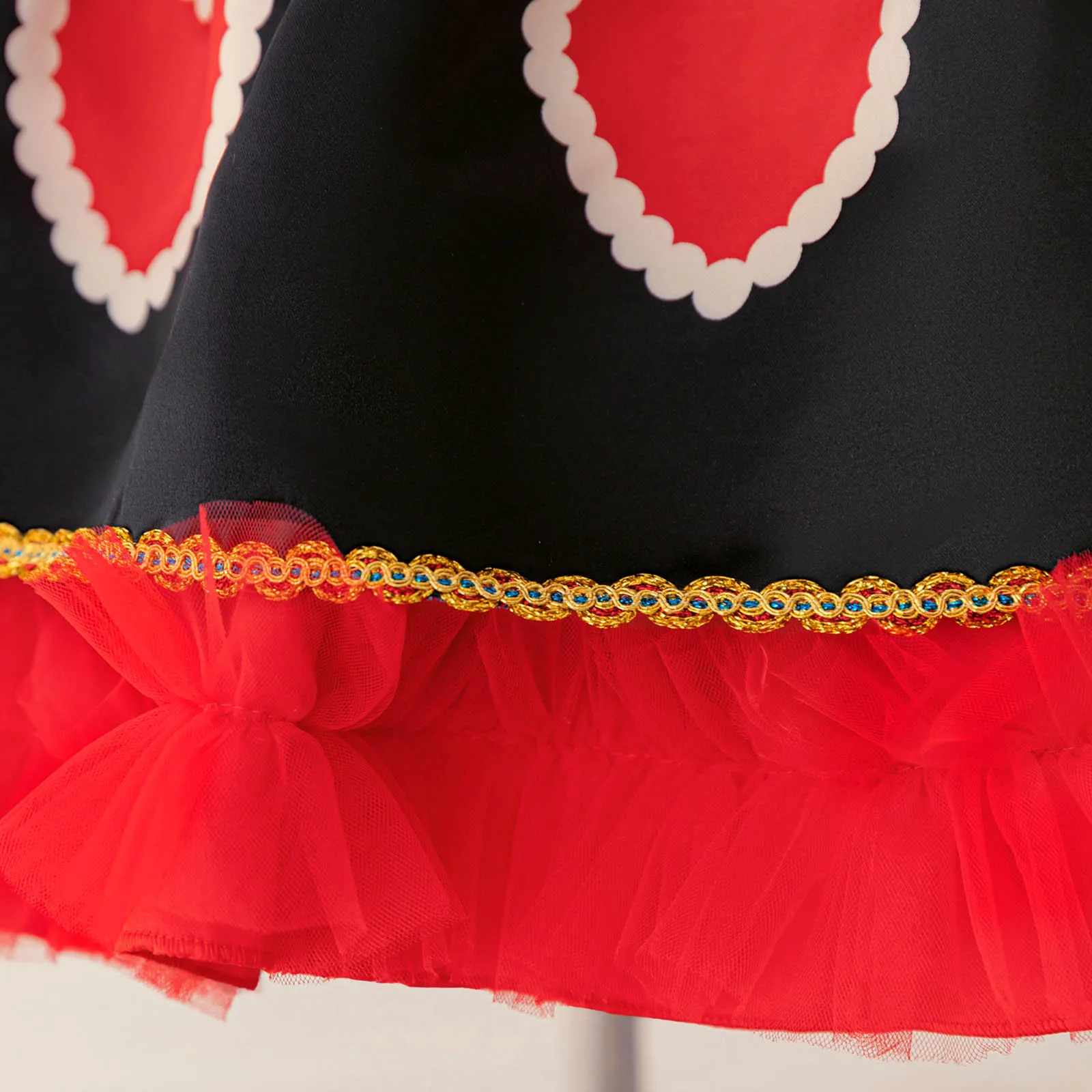 Disfraz Reina de Corazones rojo niña – Tutú malla manga corta - imagen 3