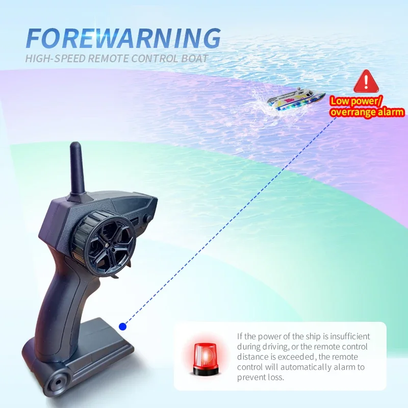 Barco RC impermeable acrobático de alta velocidad con luces - imagen 3
