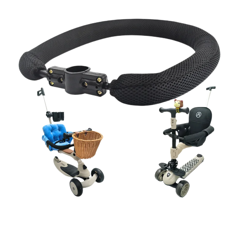 BEIE patinete infantil con barandilla, asiento acolchado, cesta y portavasos - imagen 2