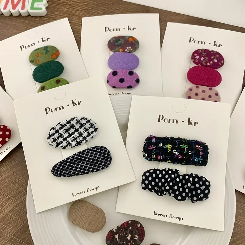 Pinzas de pelo mini ovaladas con estampado punteado para niñas - imagen 2