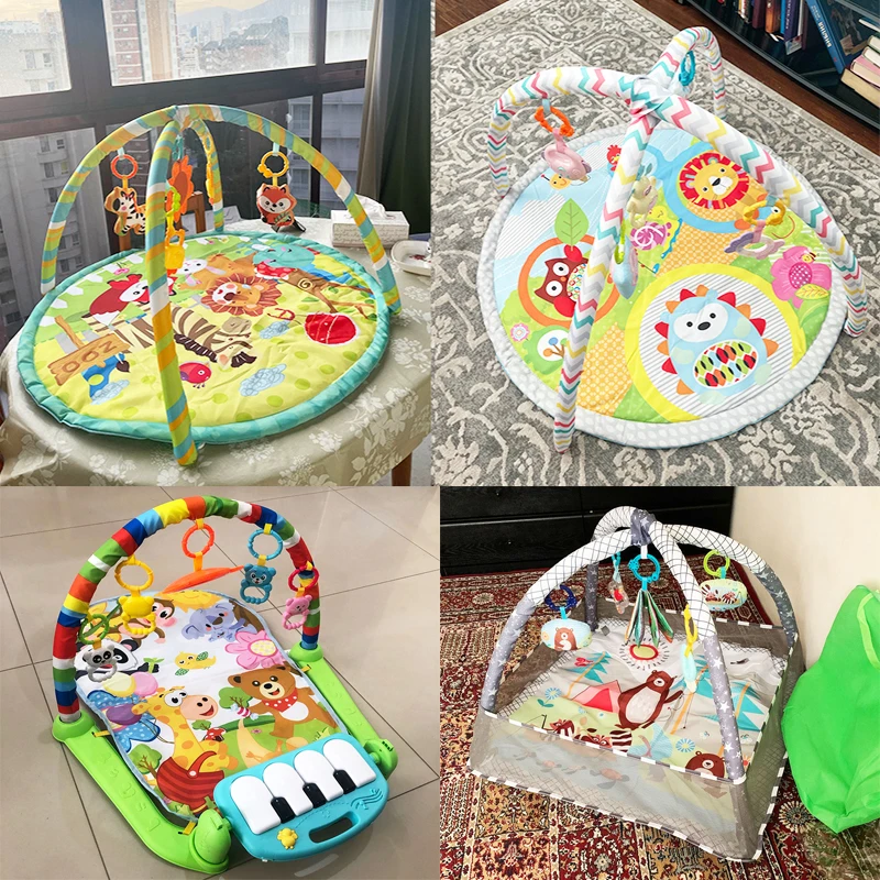 Gimnasio para bebés educativo con estera de juego y manta de gateo - imagen 4