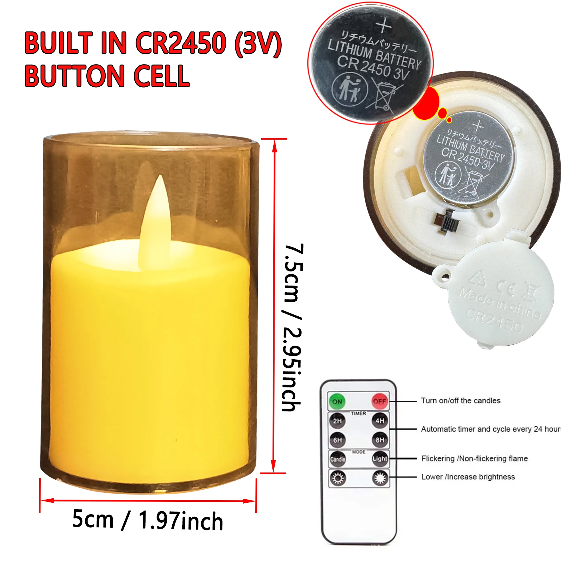 Vela LED sin llama para habitación infantil – Luz cálida decorativa sin fuego - imagen 5
