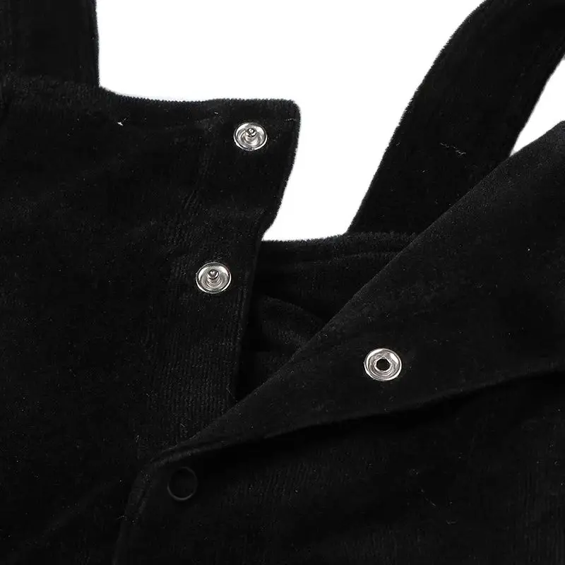 Pelele negro de bebé con cinturón suave unisex para niño y niña - imagen 4