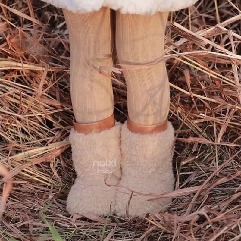 Botas de invierno antideslizantes algodón para niñas estilo retro - imagen 5